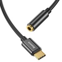 Baseus USB-C / 3,5 mm audio-adapterkabel CAHUB-EZ0G - Zwart - thumbnail