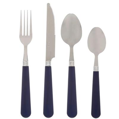 Secret de Gourmet Bestekset Colorama - 24x delig - RVS/kunststof - blauw/zilver