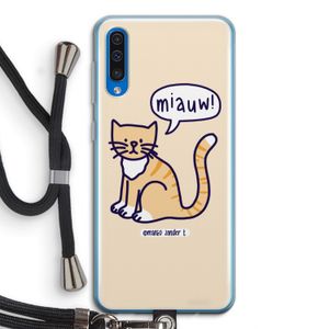 Miauw: Samsung Galaxy A50 Transparant Hoesje met koord