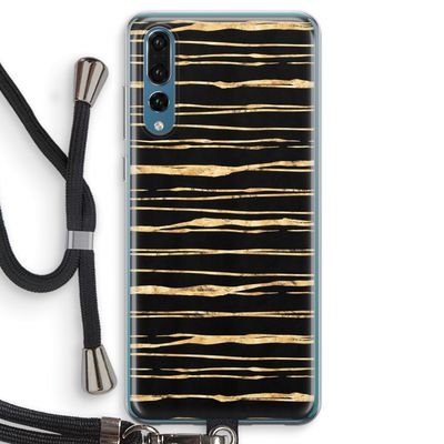 Gouden strepen: Huawei P20 Pro Transparant Hoesje met koord