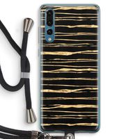 Gouden strepen: Huawei P20 Pro Transparant Hoesje met koord