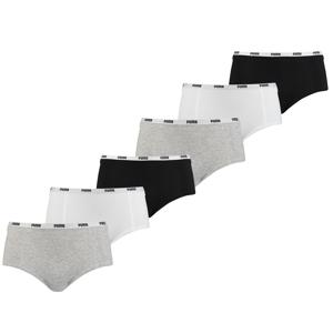 Puma Mini Short Dames Zwart/Wit/Grijs 6-Pack -M