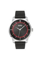 Horlogeband Hugo Boss HU.377.1.14.3312 / HU659302997 Leder/Textiel Zwart