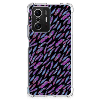 Xiaomi 11T | 11T Pro Doorzichtige Silicone Hoesje Feathers Color Xiaomi 11T | 11T Pro Doorzichtige Silicone Hoesje Feathers Color