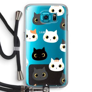 Katten: Samsung Galaxy S6 Transparant Hoesje met koord
