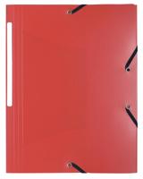 Exacompta elastomap A4, uit PP, 3 kleppen en elastiek rood