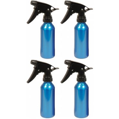 4x stuks waterverstuiver metallic blauw 200 ml