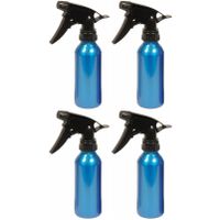 4x stuks waterverstuiver metallic blauw 200 ml