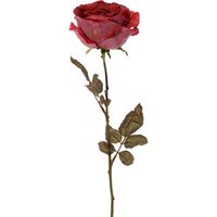 Top Art Kunstbloem roos Calista - rood - 66 cm - kunststof steel - decoratie bloemen - Kunstbloemen - thumbnail