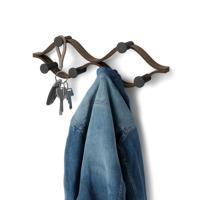 Umbra handdoekhouder - 51x6x15cm - zwarte haakjes - walnoot 1021053-048