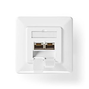 Nedis Netwerk Wanddoos | Inbouw | 2 poort(en) | CAT7 | Recht | Female | Goud Verguld | PVC | Ivoor | Doos - CCGB89260IV