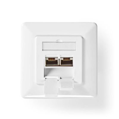 Nedis Netwerk Wanddoos | Inbouw | 2 poort(en) | CAT7 | Recht | Female | Goud Verguld | PVC | Ivoor | Doos - CCGB89260IV