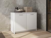Kast met werkblad WASHING 2 deuren wit