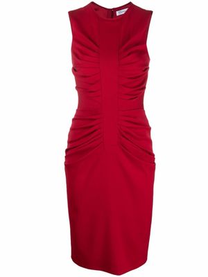 Christian Dior Pre-Owned robe cintrée à fronces (années 2010) - Rouge
