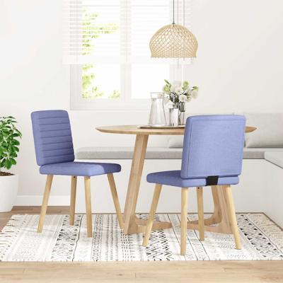 Eetkamerstoelen 2 st stof jeansblauw