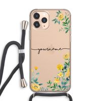 Gele bloemen: iPhone 11 Pro Transparant Hoesje met koord Gele bloemen: iPhone 11 Pro Transparant Hoesje met koord