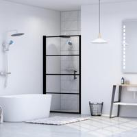 Douchedeur 81x195 cm gehard glas zwart