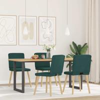 Eetkamerstoelen 4 st stof donkergroen