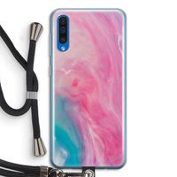 Roze explosie: Samsung Galaxy A50 Transparant Hoesje met koord