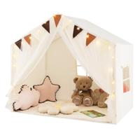 Speelhuis voor Kinderen Kindertent met Mat en Verlichting speeltent voor Kinderen Prinsessenspeelhuis Kinderkamerdecoratie Beige