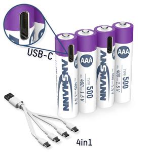 Ansmann LR03 USB-C Oplaadbare batterij (USB-C) Li-ion 500 mAh 1.5 V 4 stuk(s)