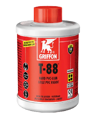 Griffon T-88 PVC-lijm Flacon met borstel - 1 liter