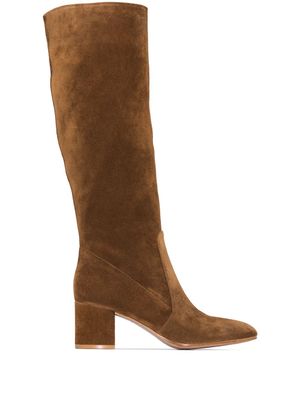 Gianvito Rossi bottes à petit talon épais 60 mm - Marron