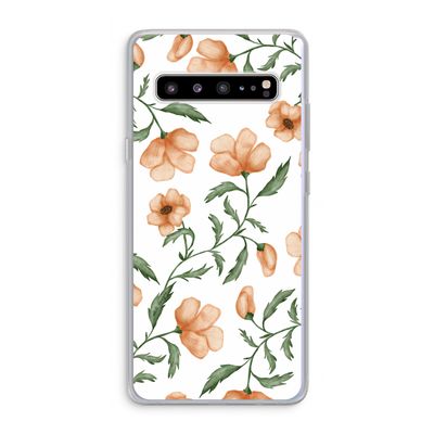 Peachy flowers: Samsung Galaxy S10 5G Transparant Hoesje
