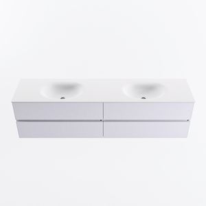 MONDIAZ VICA 190cm badmeubel onderkast Cale 4 lades. Wastafel MOON dubbel 2 kraangaten, kleur Talc.
