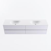 MONDIAZ VICA 190cm badmeubel onderkast Cale 4 lades. Wastafel MOON dubbel 2 kraangaten, kleur Talc.