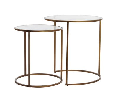 Light & Living Ronde Bijzettafel 'Ferati' Glas, Set van 2 stuks