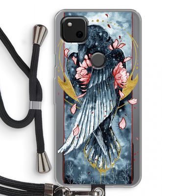 Golden Raven: Pixel 4a Transparant Hoesje met koord