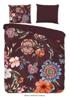 Good Morning Dekbedovertrek "bloemen" - Bordeaux - (240x200/220 cm) - Katoen