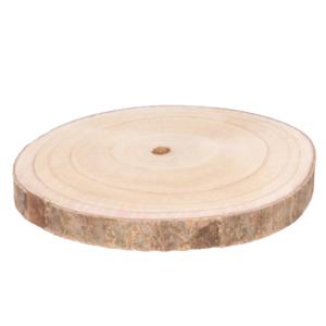 Kaarsenbord/decoratie dienblad - houten boomschijf - D26 x H3 cm - rond - tafeldecoratie schaal