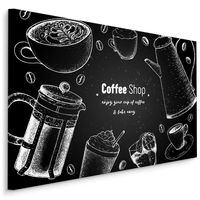 Schilderij - Reclame voor Koffie, Getekend, Premium Print