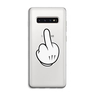 Middle finger black: Samsung Galaxy S10 4G Transparant Hoesje