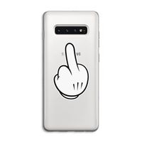 Middle finger black: Samsung Galaxy S10 4G Transparant Hoesje