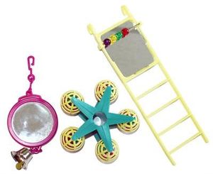 Happy pet bird toy mp spiegel / ladder / carousel (20X9X4 CM)