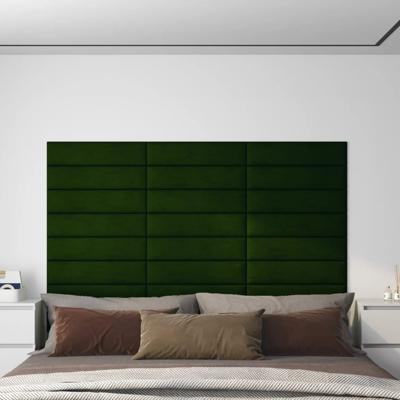 VidaXL Wandpanelen 12 st 1,08 m² 60x15 cm fluweel donkergroen