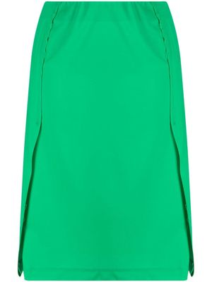 Raf Simons jupe mi-longue à empiècement plissé - Vert