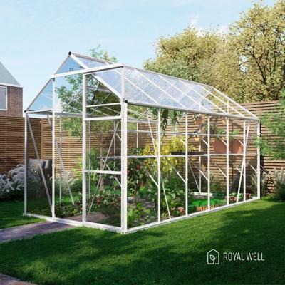 Royal Well Kate 4 tuinkas met veiligheidsglas en fundering - wit Royal Well Kate 4 tuinkas met veiligheidsglas en fundering - wit