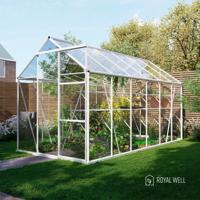 Royal Well Kate 4 tuinkas met veiligheidsglas en fundering - wit