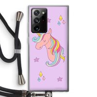 Roze eenhoorn: Samsung Galaxy Note 20 Ultra / Note 20 Ultra 5G Transparant Hoesje met koord