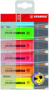 STABILO BOSS ORIGINAL markeerstift, etui van 6 stuks in geassorteerde kleuren