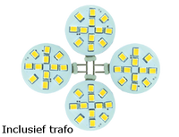 Set 4 x led G4, 2W vervangt 20W, incl. trafo - thumbnail