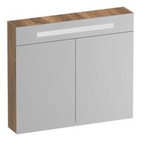 Brauer Promise Deluxe Spiegelkast - 80 cm - met Verlichting - 2 Dubbelzijdige Spiegeldeuren - Honey