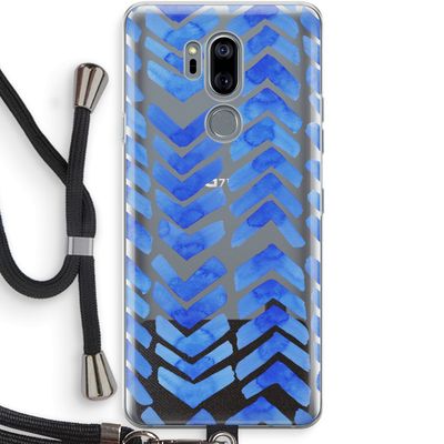 Blauwe pijlen: LG G7 Thinq Transparant Hoesje met koord