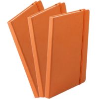 Set van 3x stuks luxe schriftjes/notitieboekjes oranje met elastiek A5 formaat