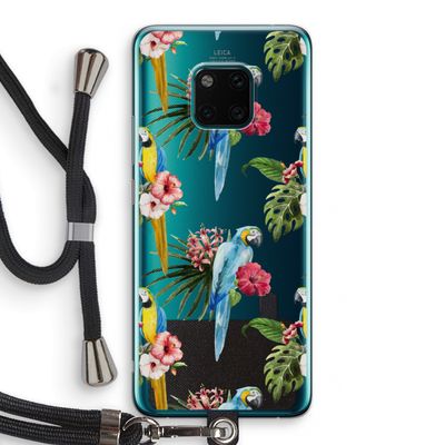 Kleurrijke papegaaien: Huawei Mate 20 Pro Transparant Hoesje met koord