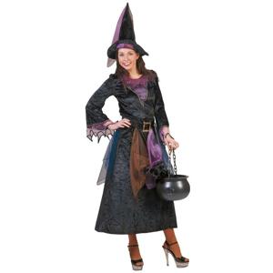 Carnaval/Halloween verkleedkleding heksen jurk - paars - dames - inclusief hoed